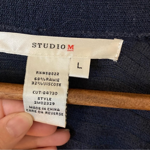 Studio M - Navy Colored Duster Cardigan - Size Large - Picture 4 of 4